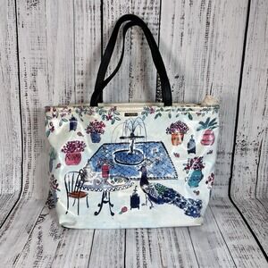 Kate Spade New York Full Plume Peacock Garden Scene Francis Tote Bag Purse